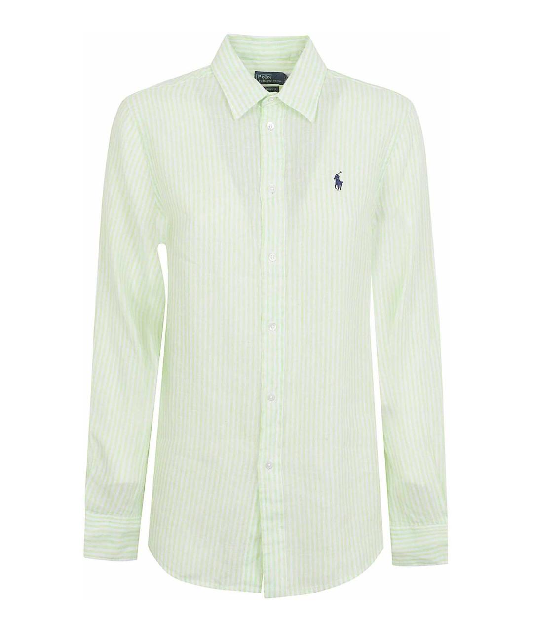POLO RALPH LAUREN Салатовая льняная рубашка, фото 1