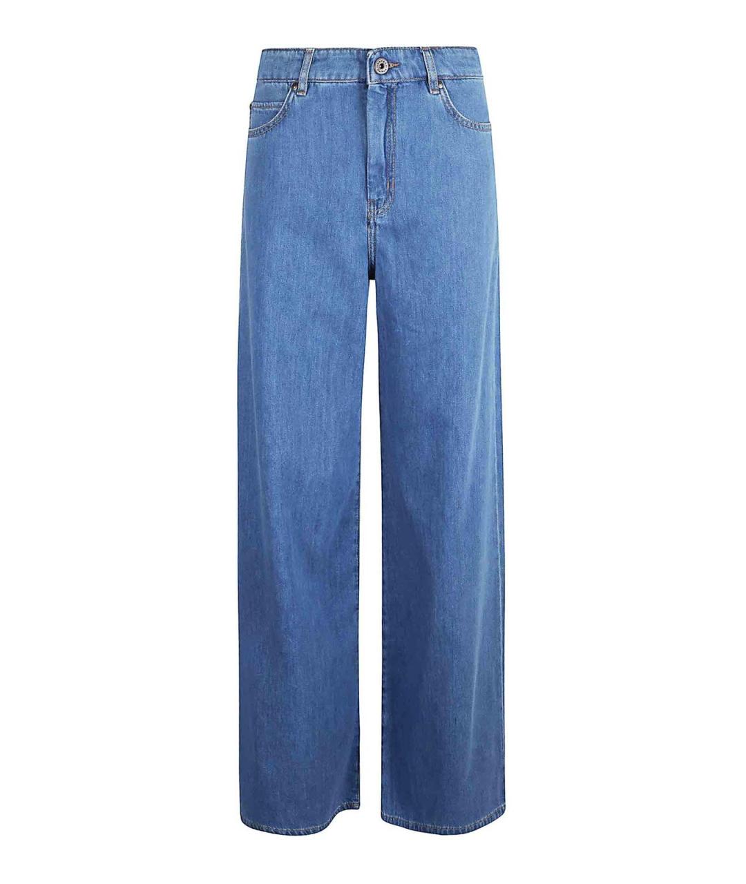 WEEKEND MAX MARA Синие хлопковые прямые джинсы, фото 1