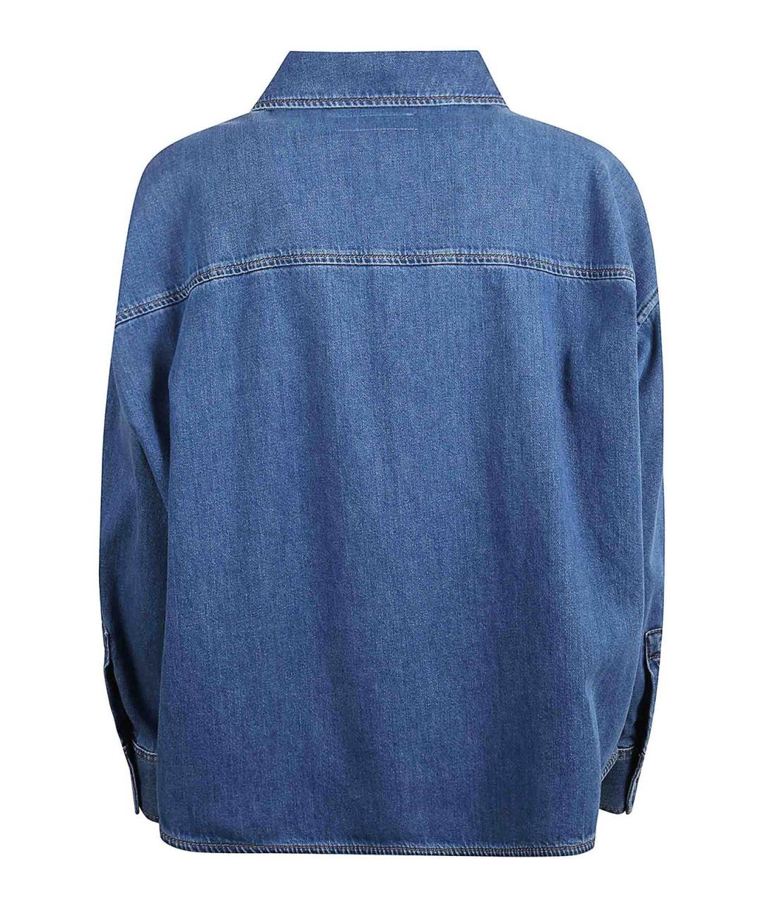 WEEKEND MAX MARA Синяя хлопковая рубашка, фото 2