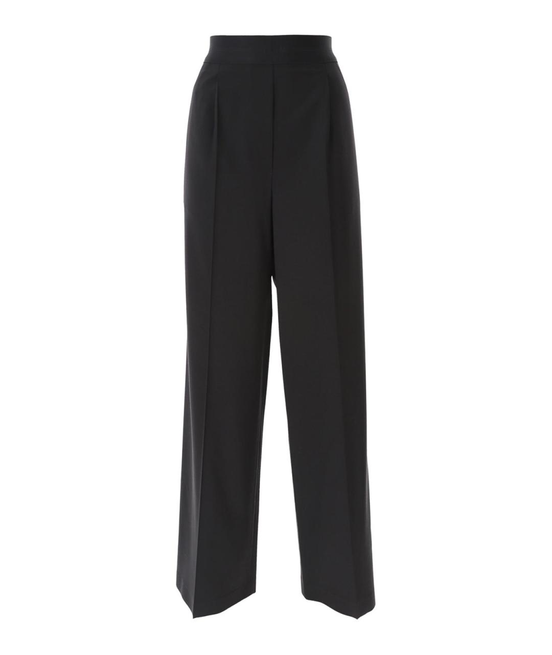 MSGM Черные шерстяные прямые брюки, фото 1
