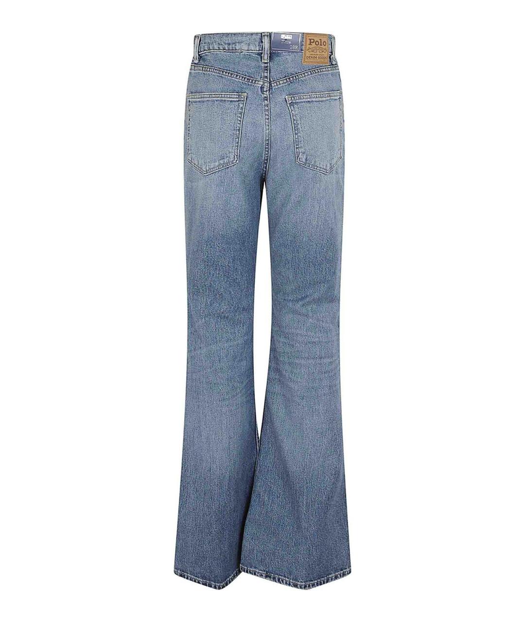 POLO RALPH LAUREN Синие хлопковые джинсы клеш, фото 2
