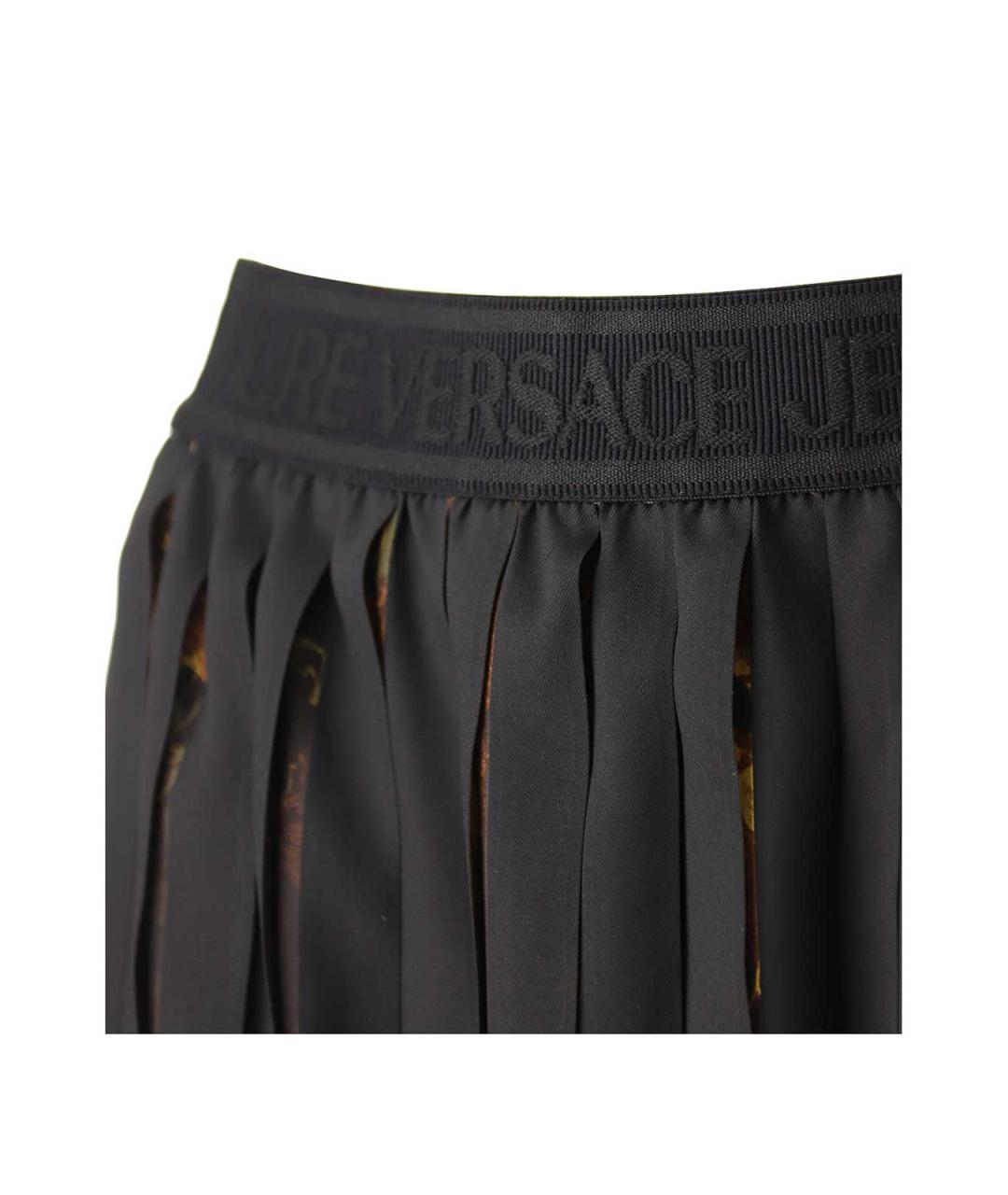 VERSACE JEANS COUTURE Черная полиэстеровая юбка миди, фото 4
