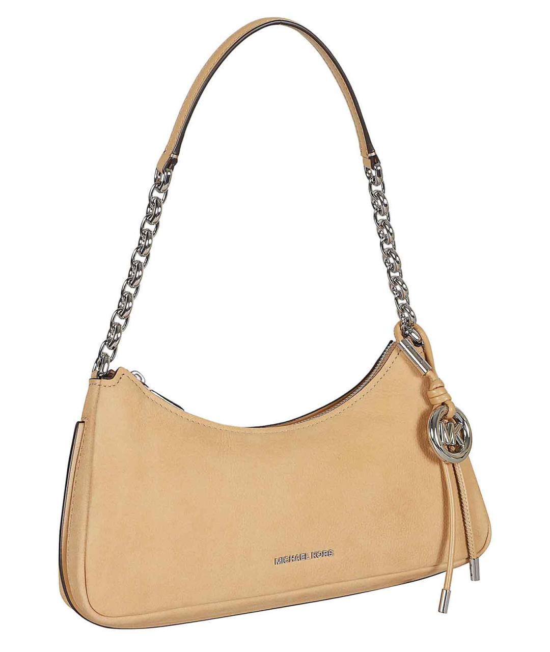MICHAEL KORS Бежевая кожаная сумка через плечо, фото 2