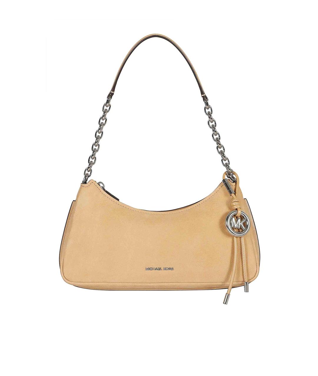 MICHAEL KORS Бежевая кожаная сумка через плечо, фото 1