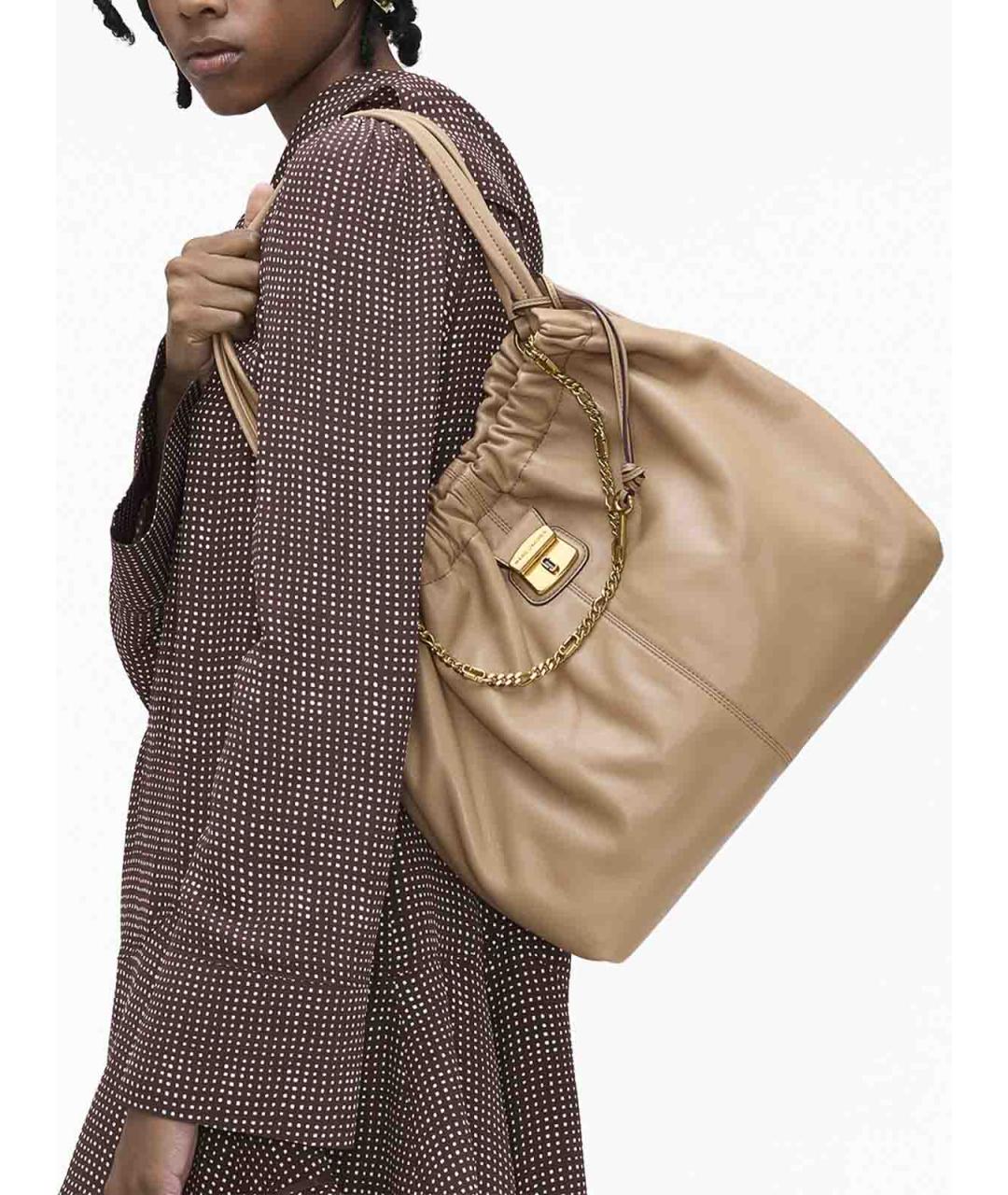 MARC JACOBS Бежевая кожаная сумка тоут, фото 3