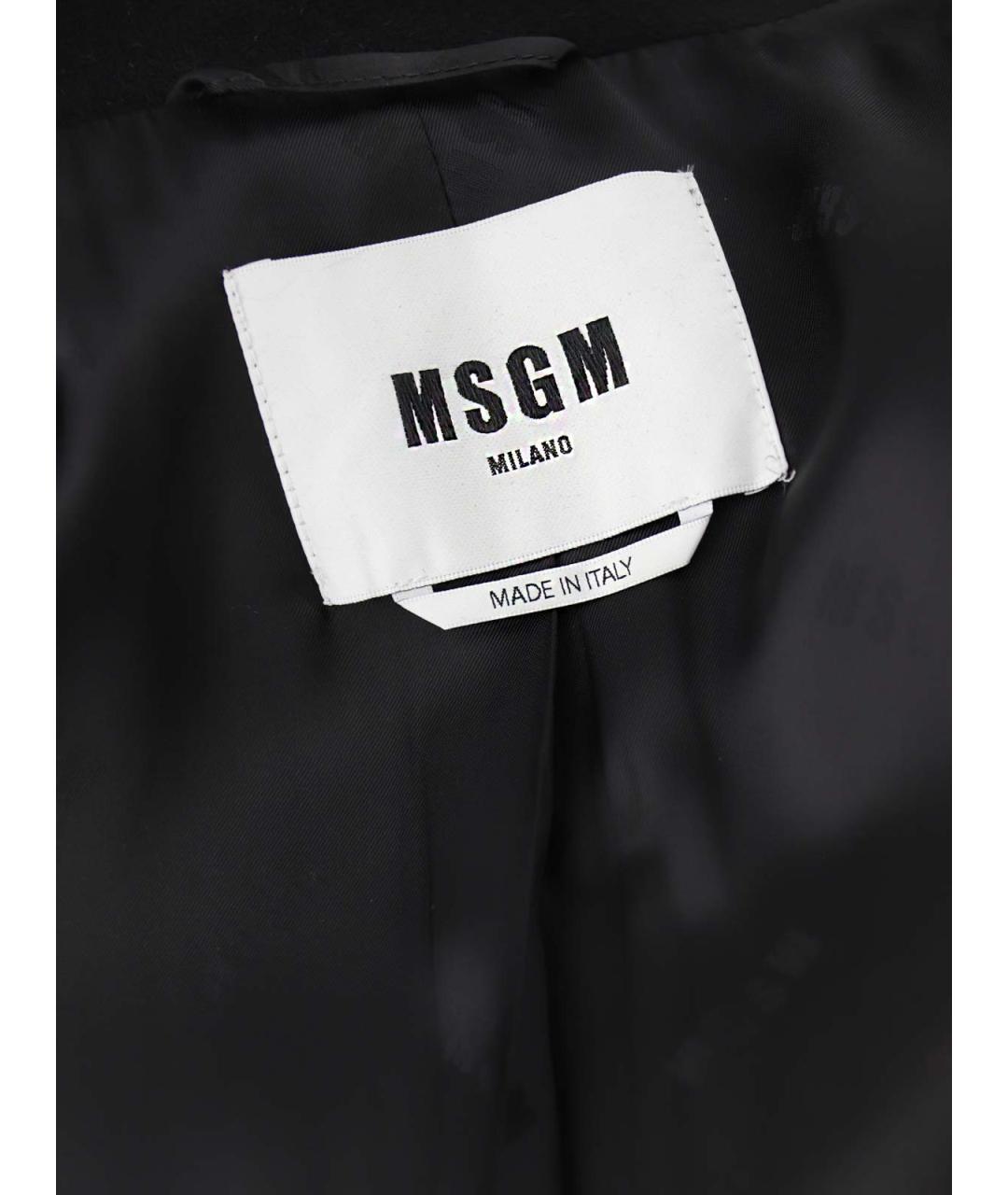 MSGM Черное шерстяное пальто, фото 5
