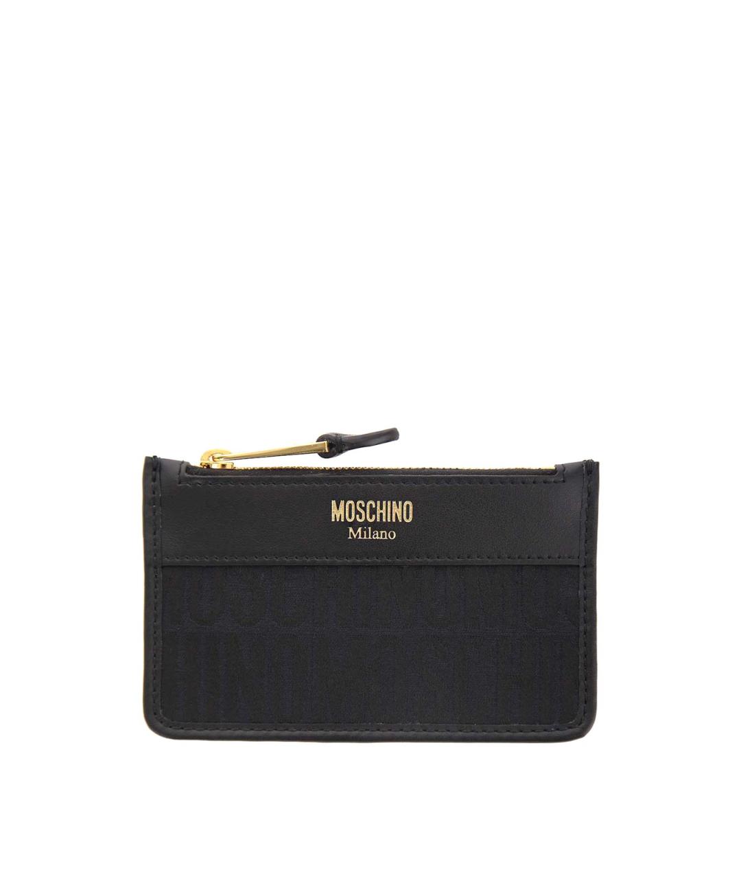 MOSCHINO Черный кожаный кошелек, фото 6