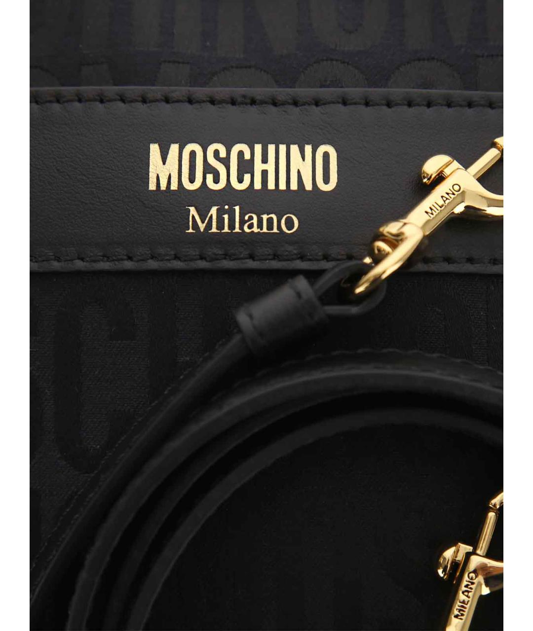 MOSCHINO Черная кожаная сумка через плечо, фото 5