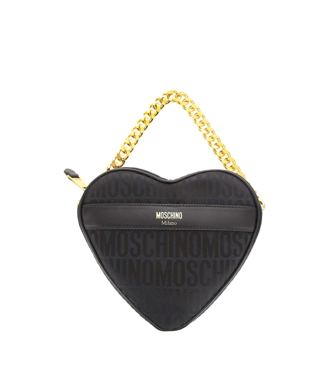 MOSCHINO Черная кожаная сумка через плечо, фото 1