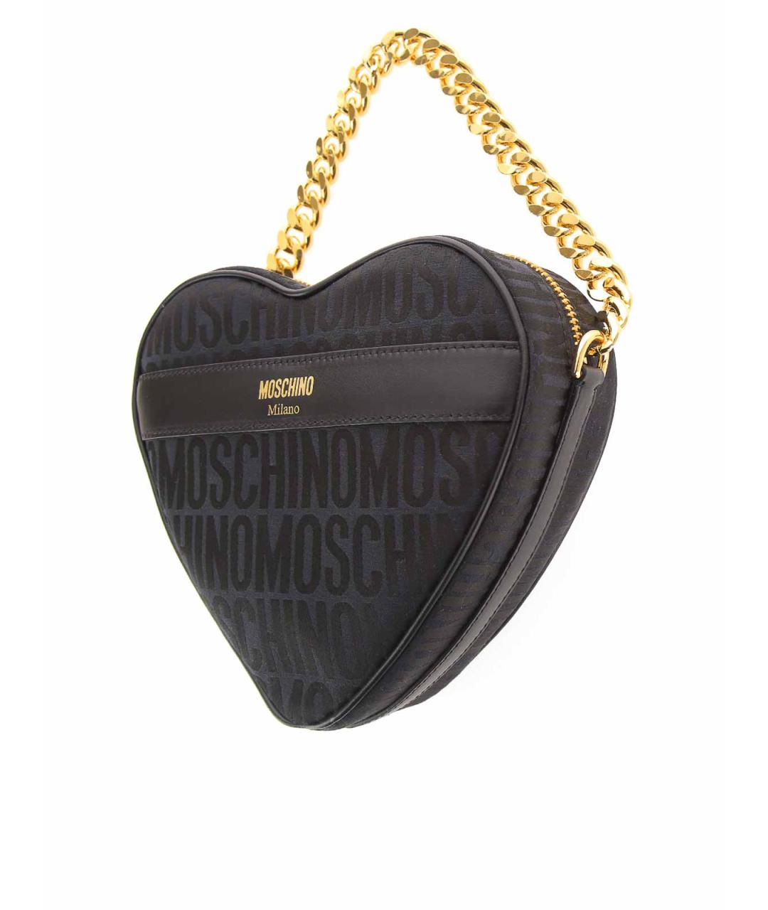 MOSCHINO Черная кожаная сумка через плечо, фото 2
