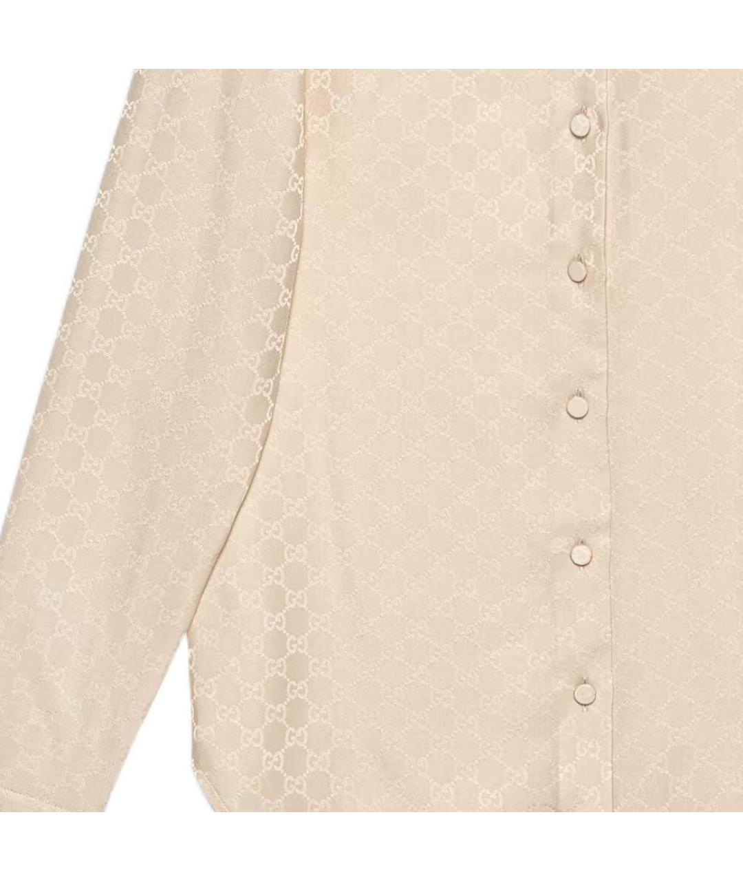 GUCCI Бежевая шелковая рубашка, фото 4