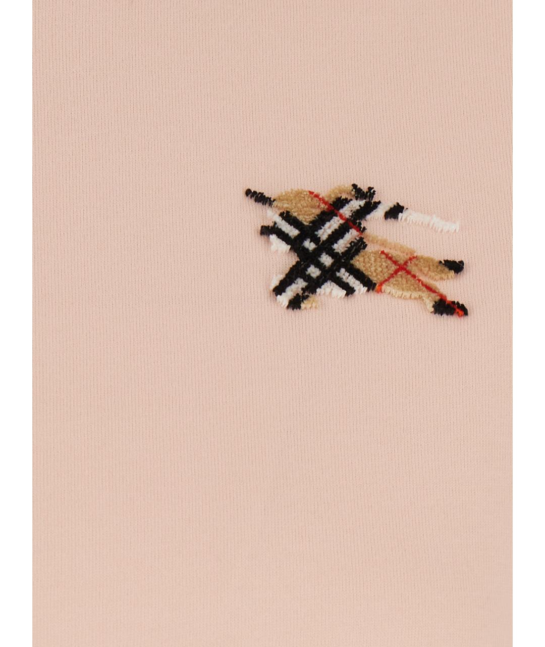 BURBERRY Розовая хлопковая футболка, фото 3