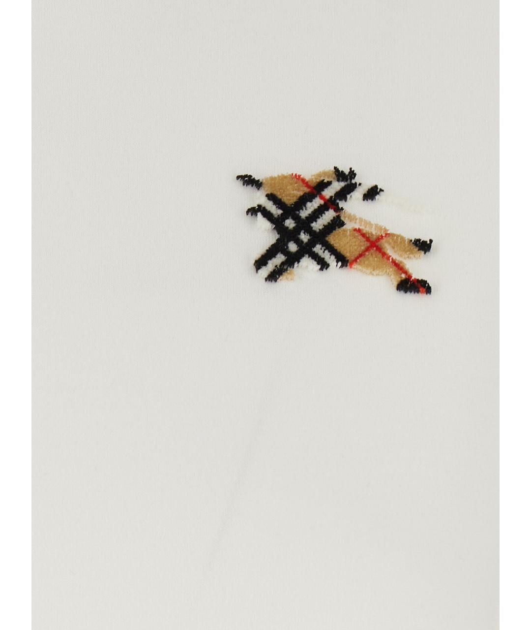 BURBERRY Белая хлопковая футболка, фото 3