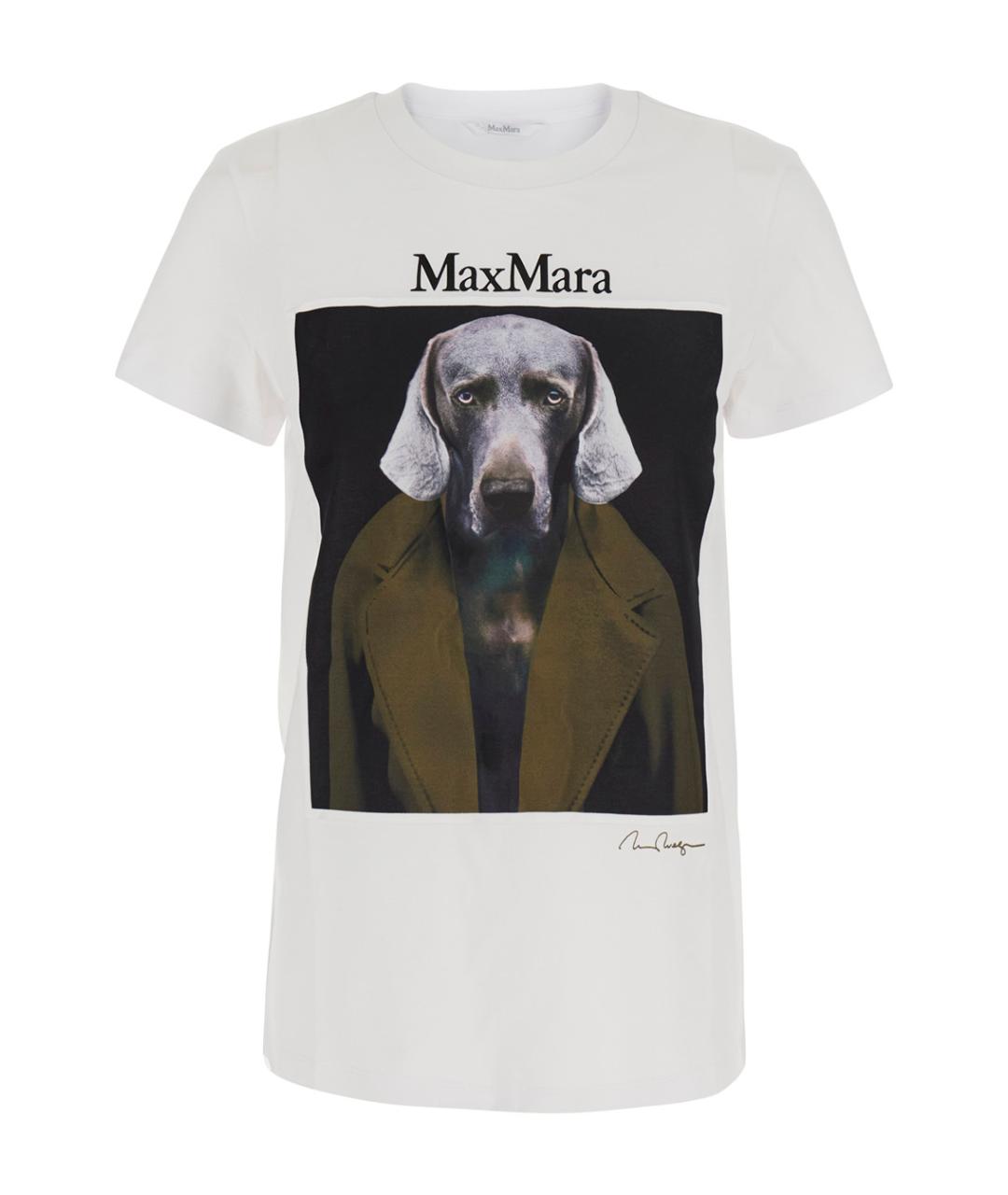 MAX MARA Белая хлопковая футболка, фото 1