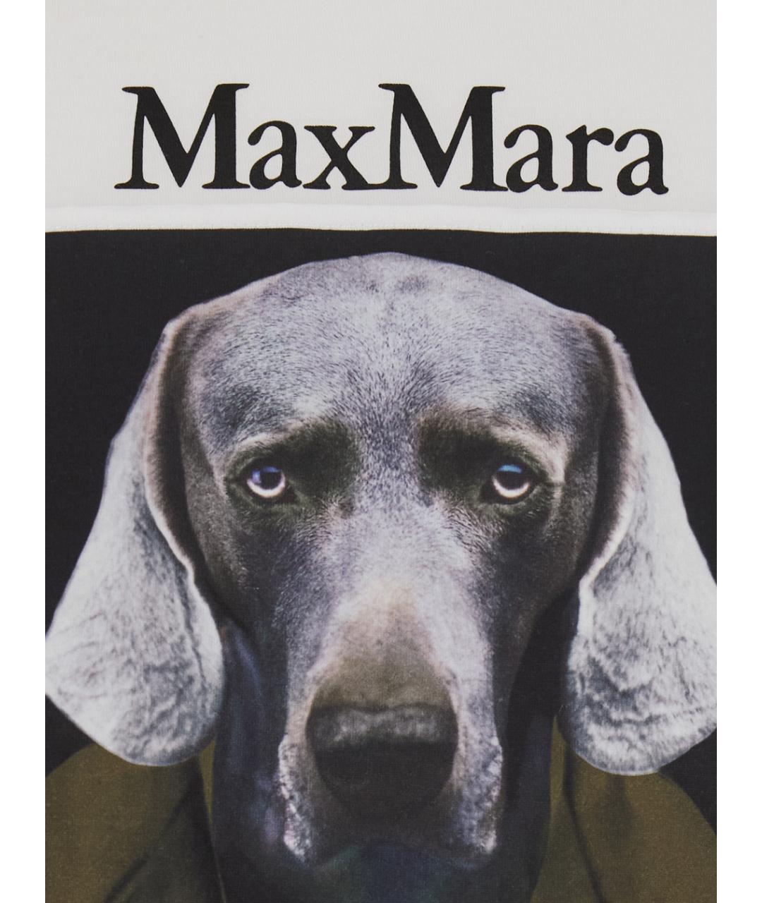 MAX MARA Белая хлопковая футболка, фото 3