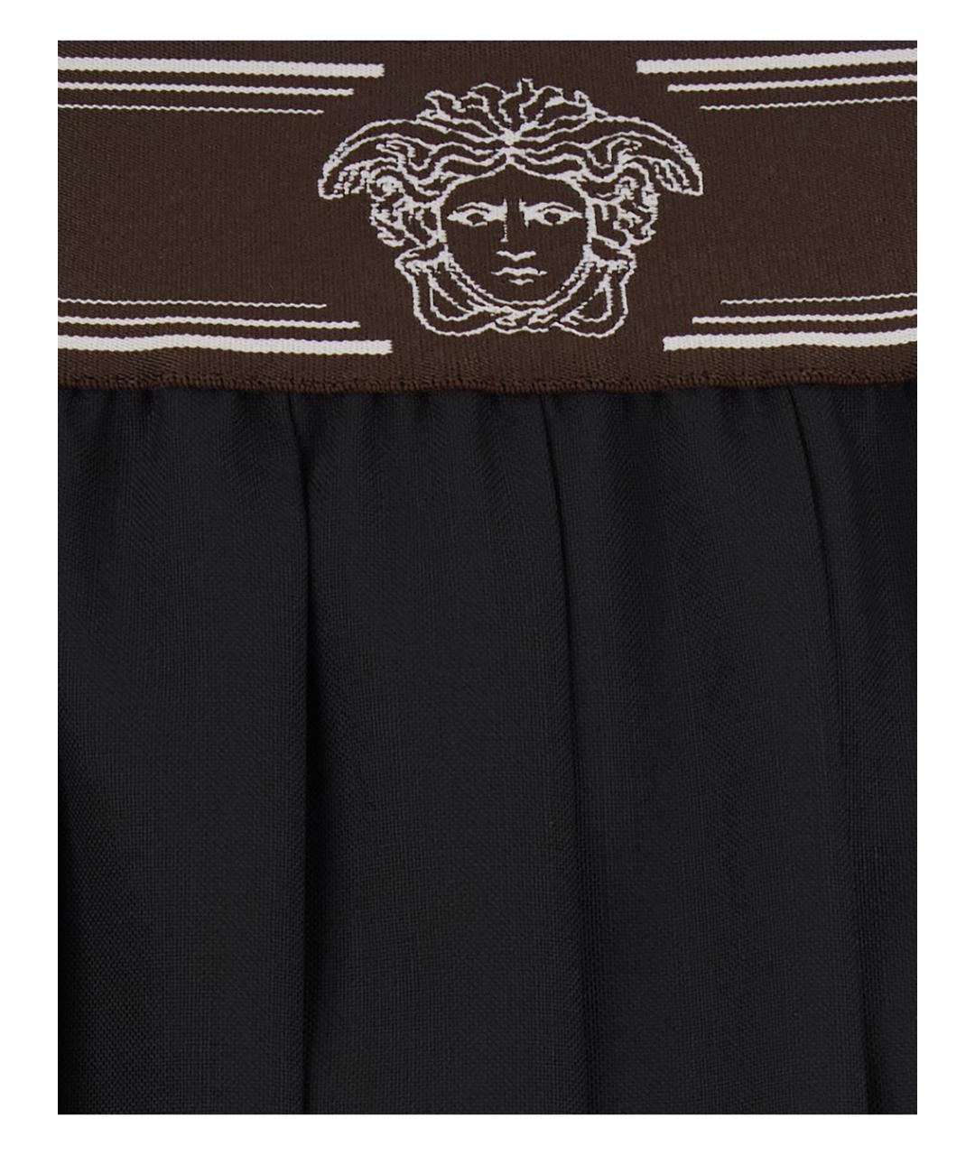 VERSACE Черная шерстяная юбка миди, фото 3