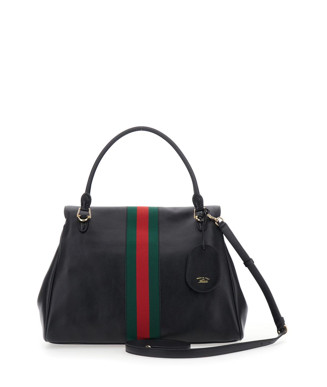 GUCCI Черная кожаная сумка тоут, фото 2