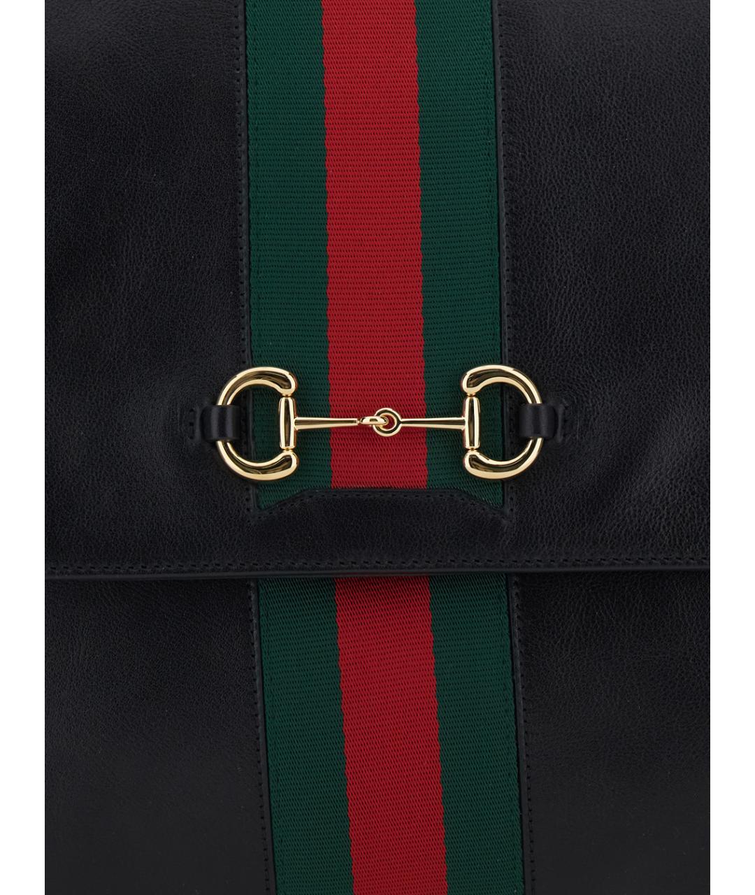 GUCCI Черная кожаная сумка тоут, фото 3