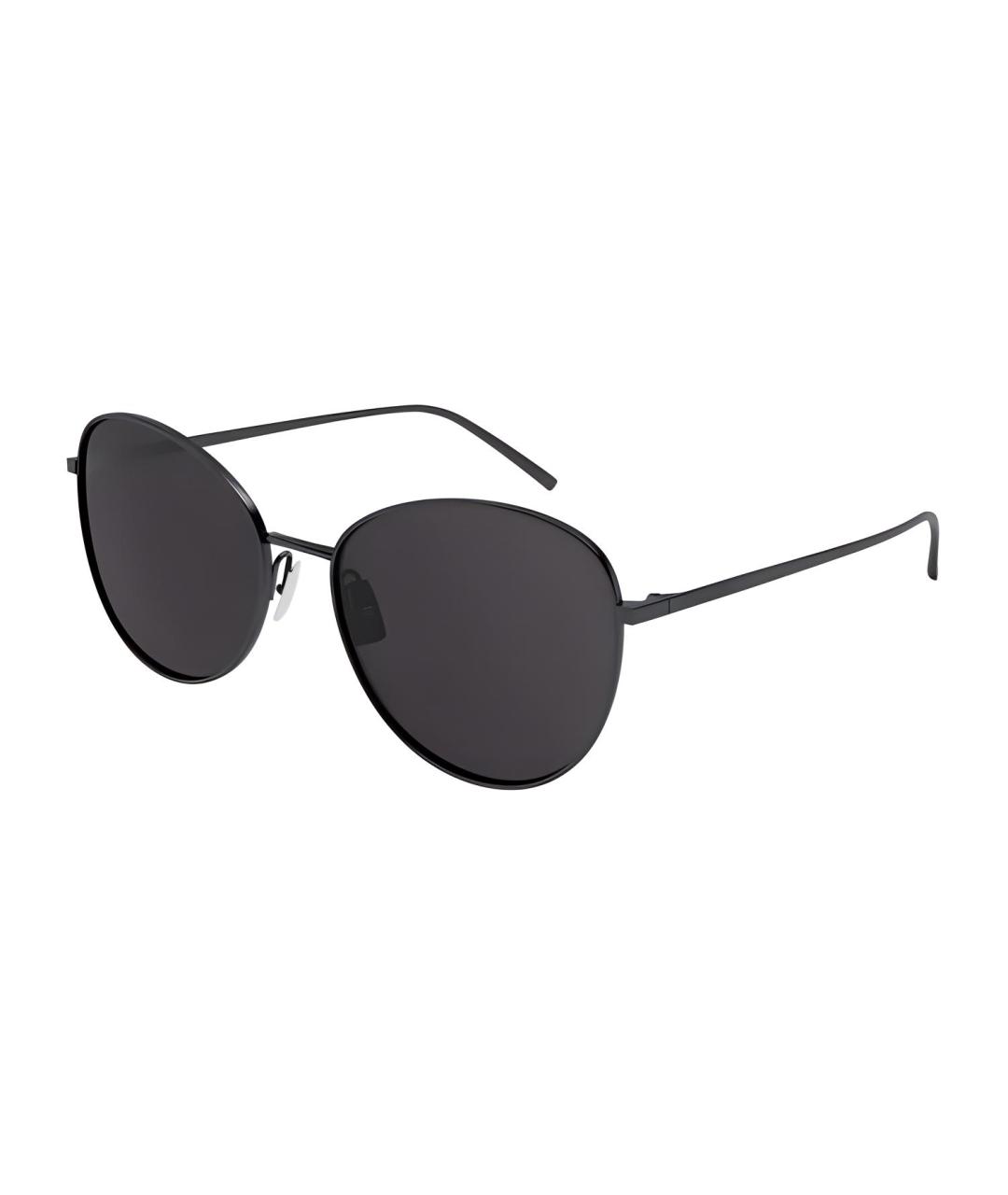 SAINT LAURENT Черные металлические солнцезащитные очки, фото 1