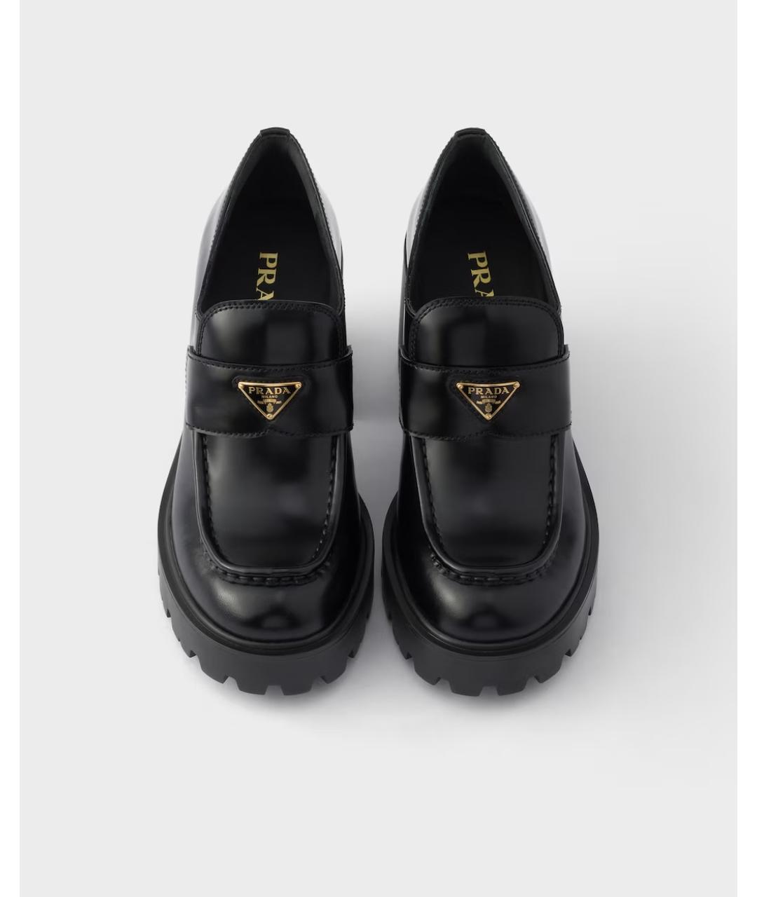 PRADA Черные кожаные лоферы, фото 2