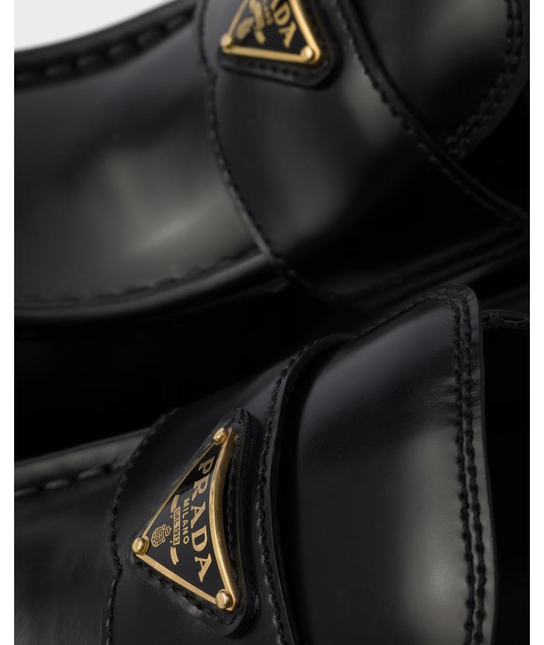 PRADA Черные кожаные лоферы, фото 4