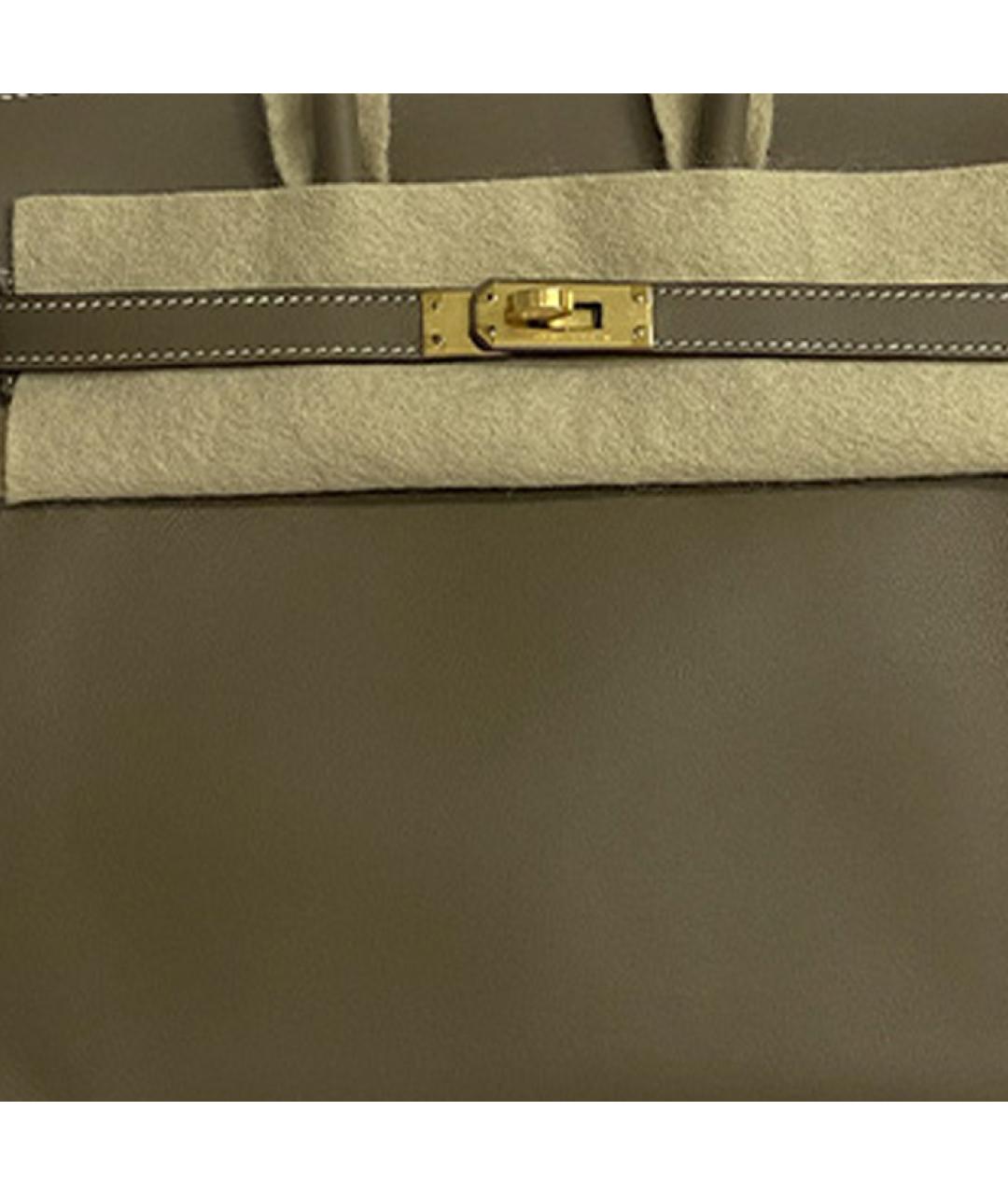 HERMES Серая кожаная сумка через плечо, фото 4