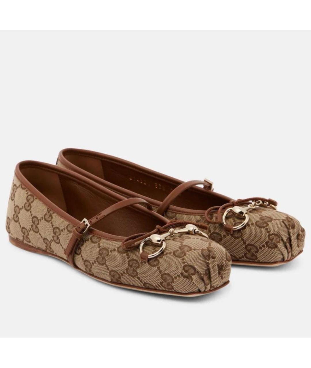 GUCCI Коричневые балетки, фото 8