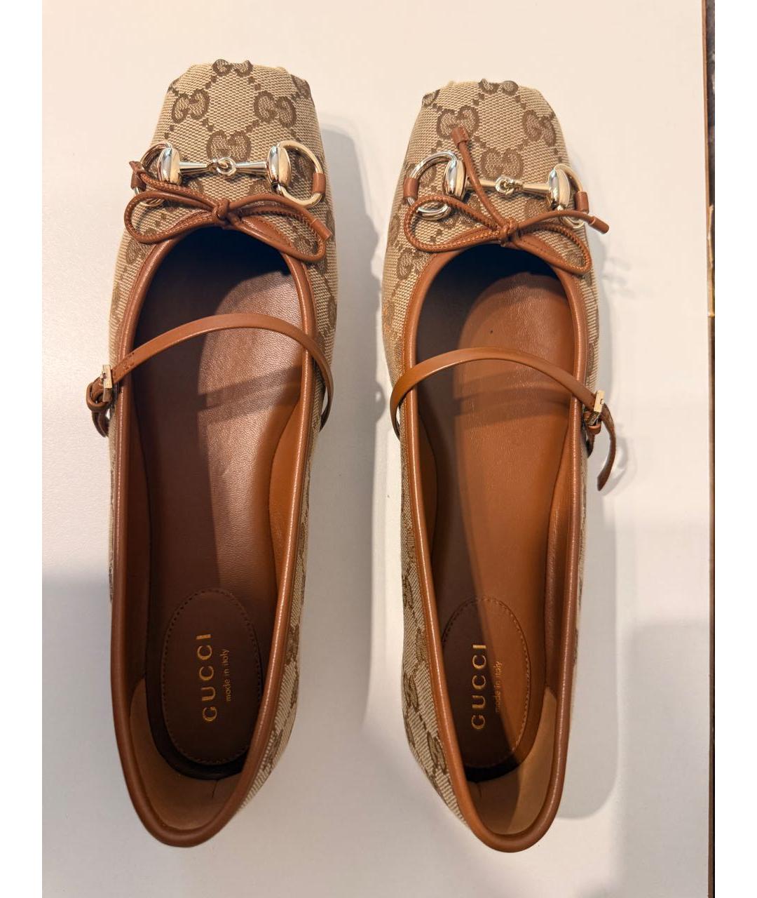 GUCCI Коричневые балетки, фото 2