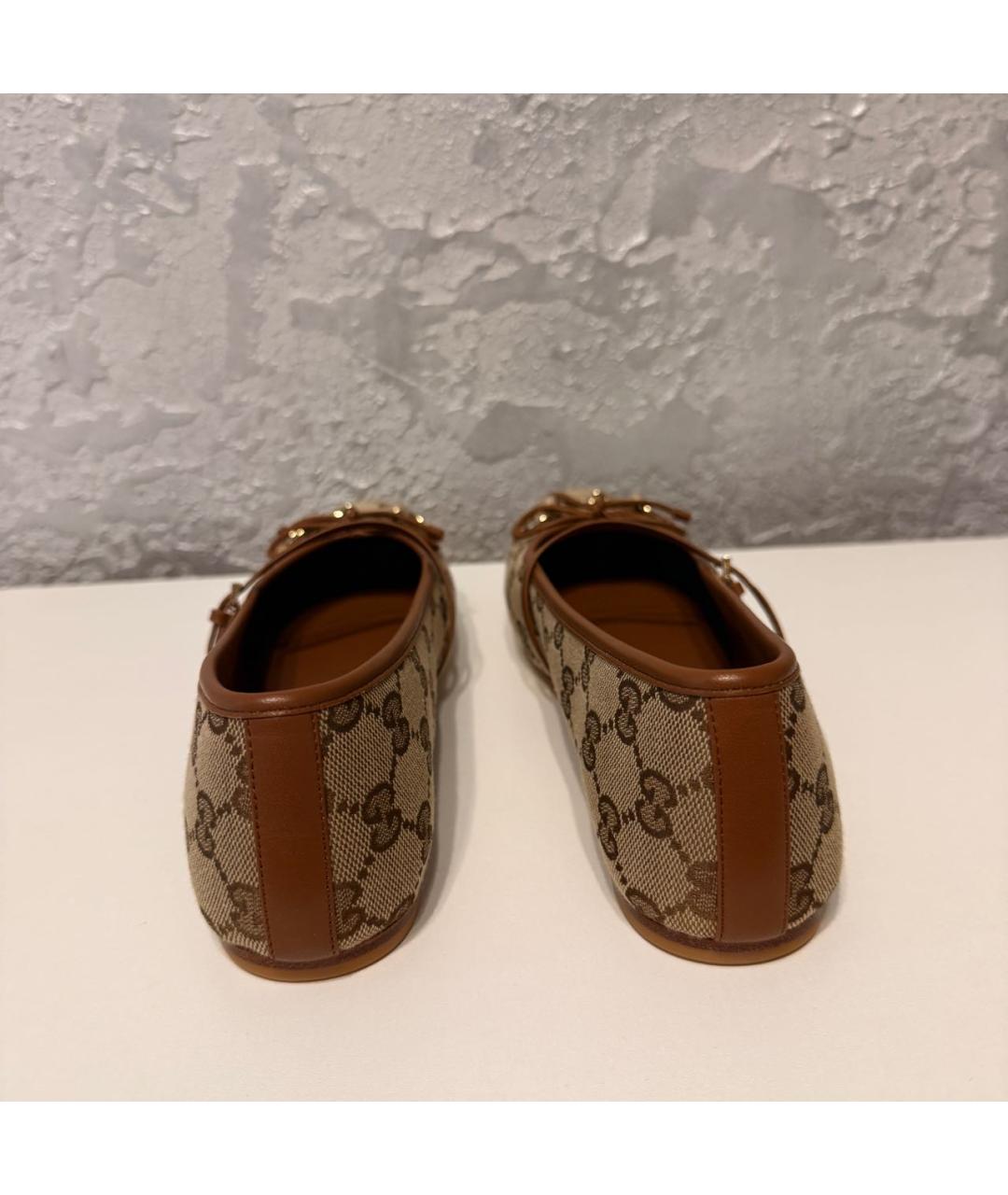 GUCCI Коричневые балетки, фото 4