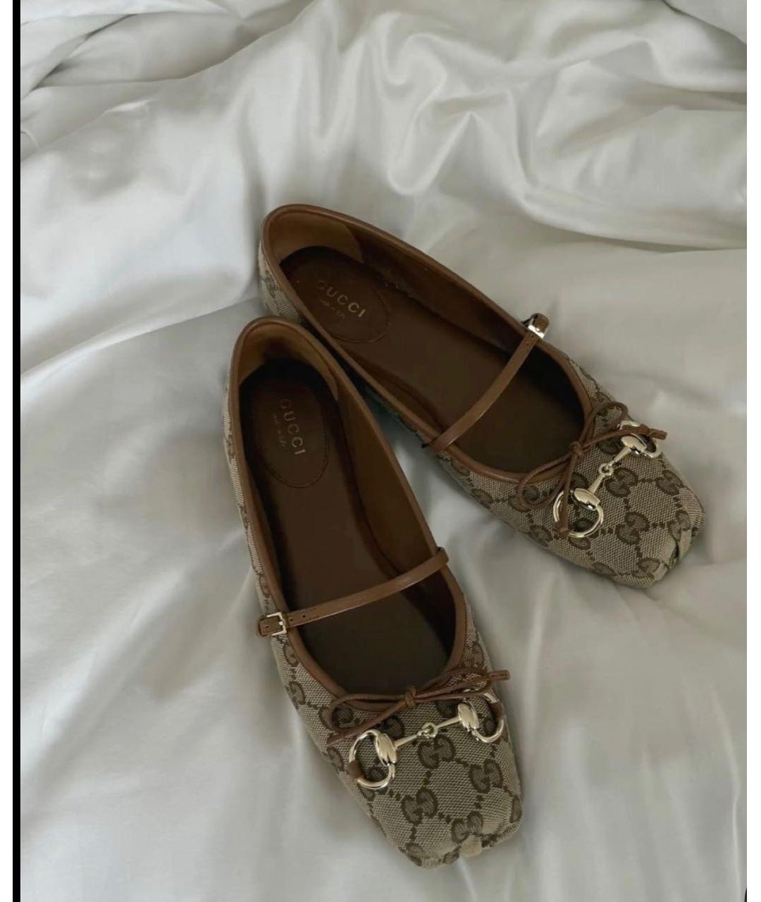 GUCCI Коричневые балетки, фото 5