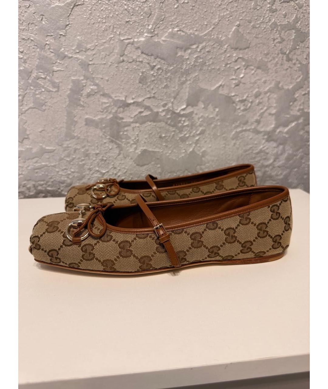 GUCCI Коричневые балетки, фото 7