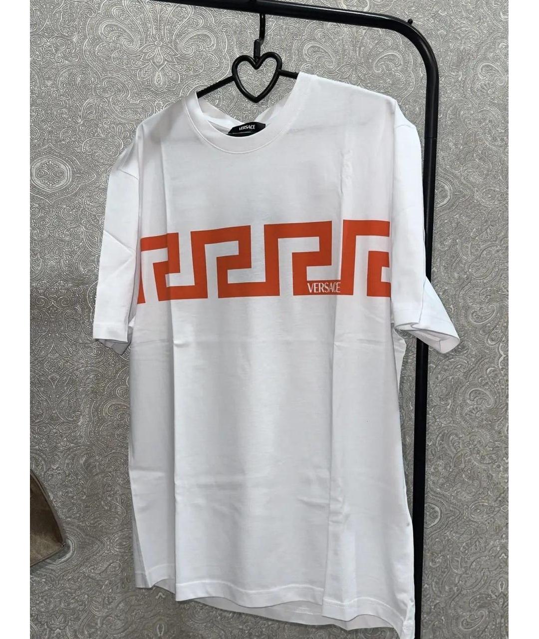 VERSACE Белая хлопковая футболка, фото 4