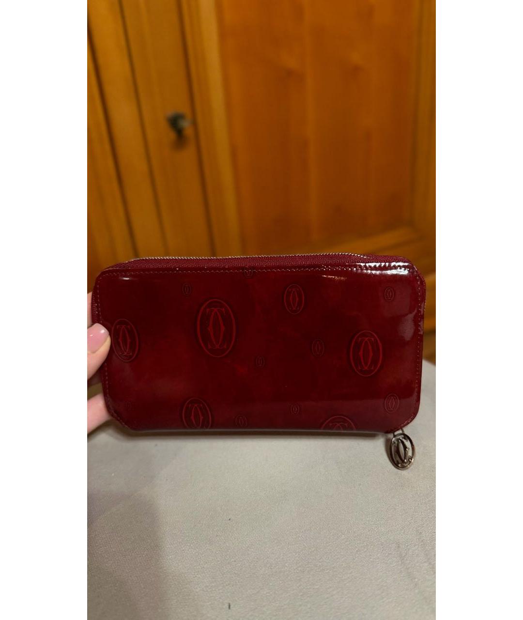 CARTIER Красный кошелек из лакированной кожи, фото 8
