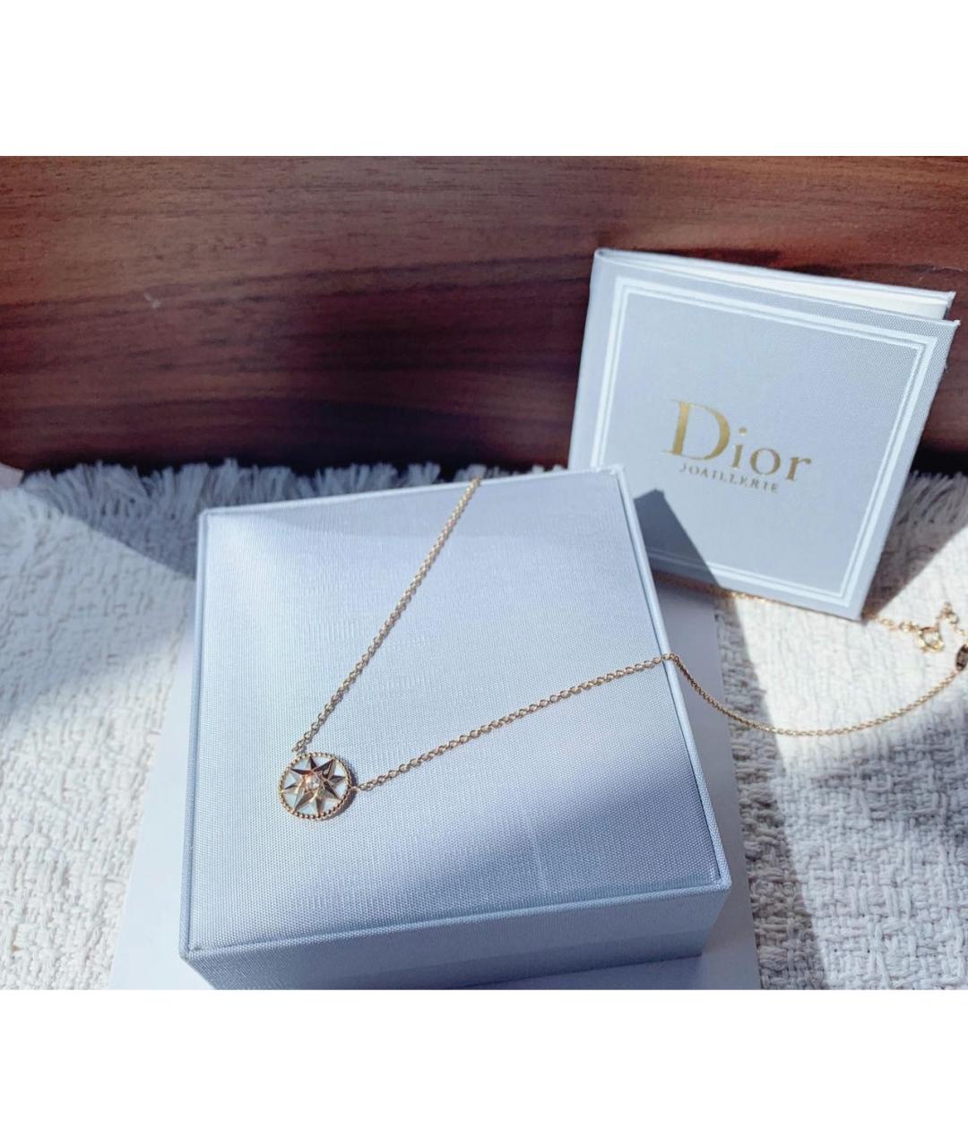 CHRISTIAN DIOR Белая подвеска из желтого золота, фото 2