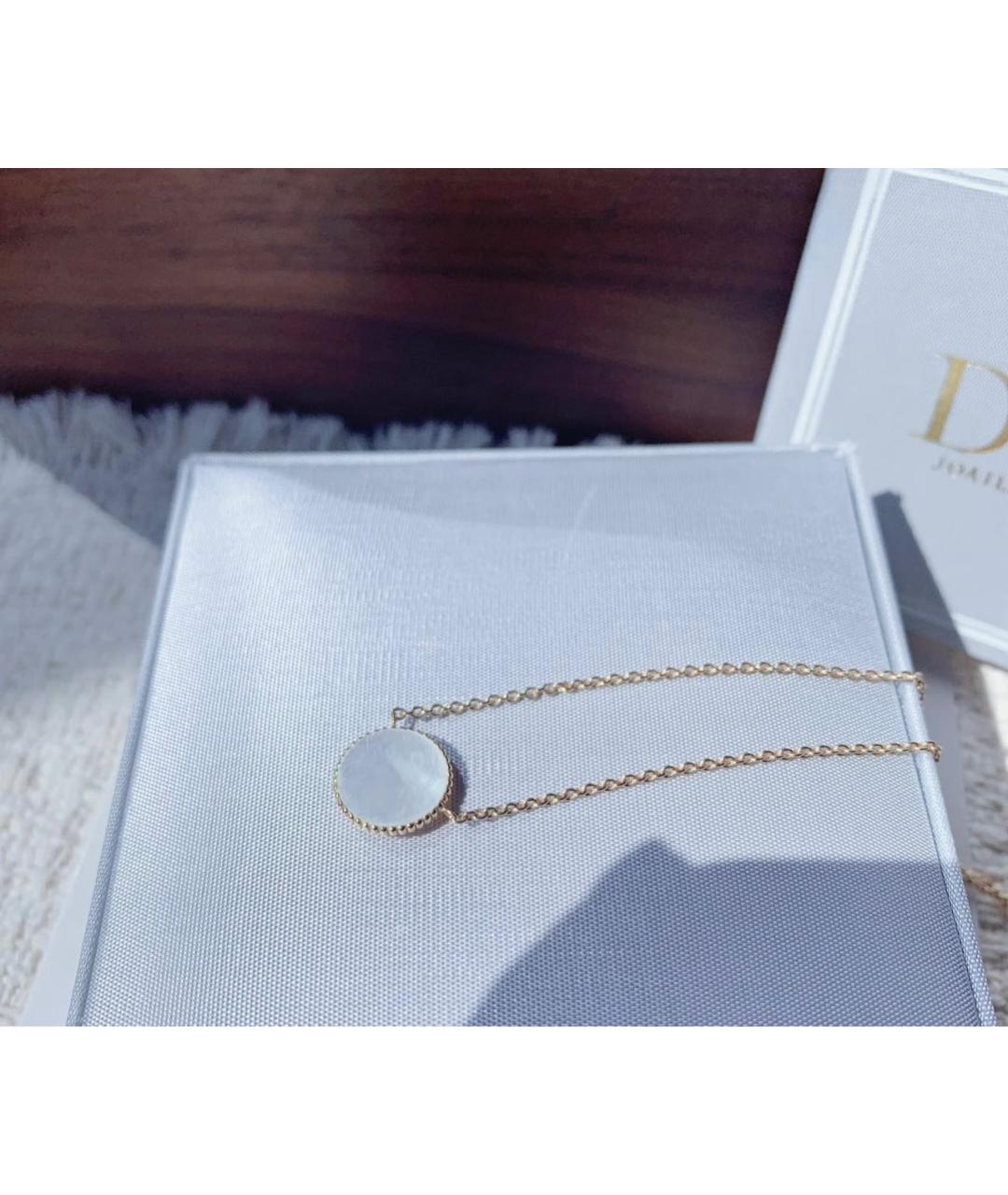 CHRISTIAN DIOR Белая подвеска из желтого золота, фото 3