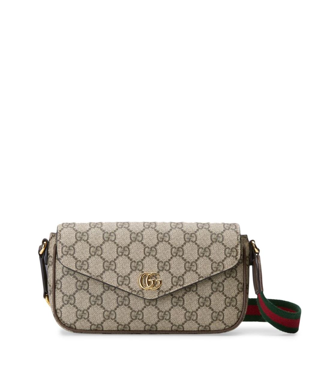 GUCCI Бежевая тканевая сумка через плечо, фото 1