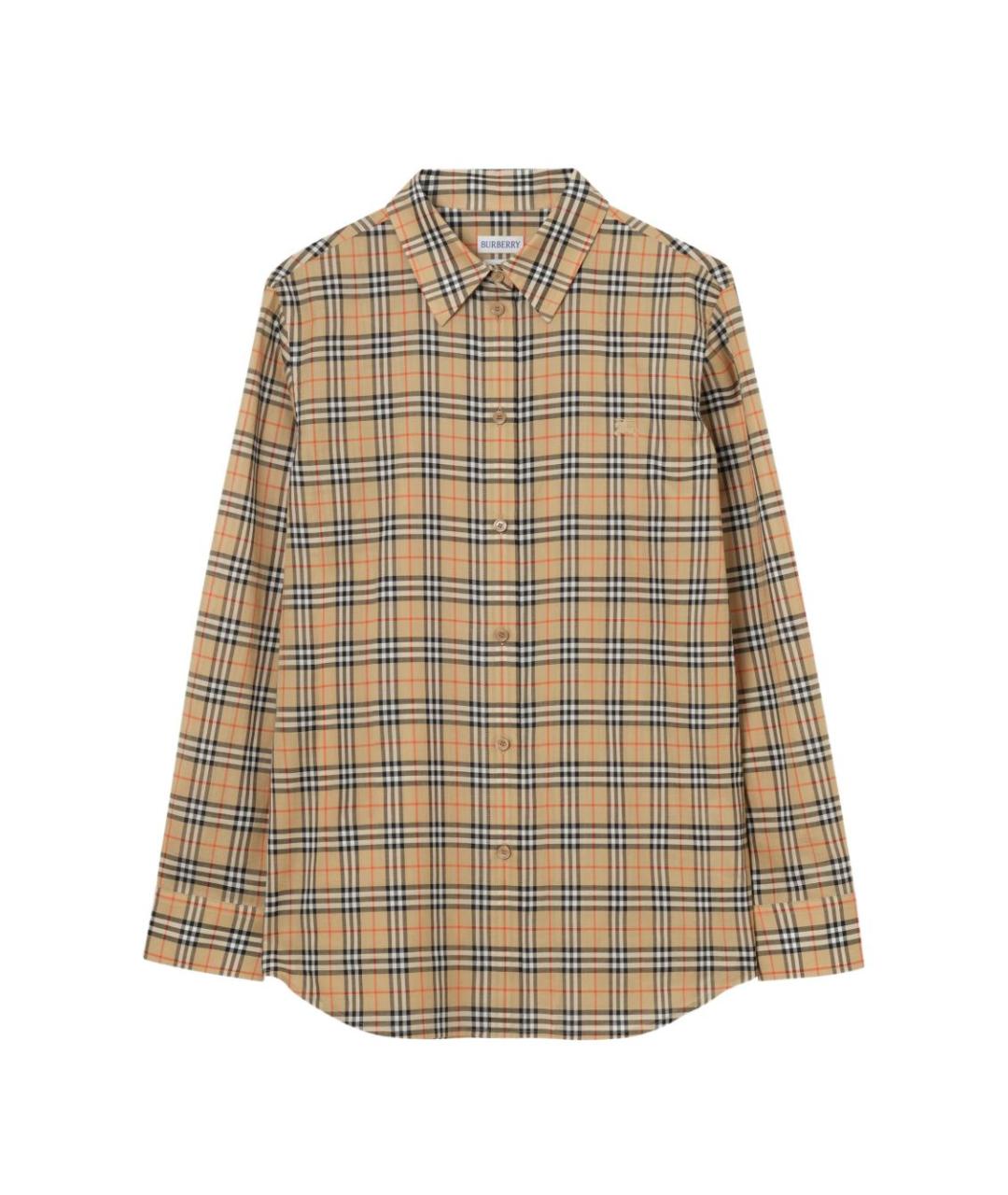 BURBERRY Бежевая хлопковая рубашка, фото 1