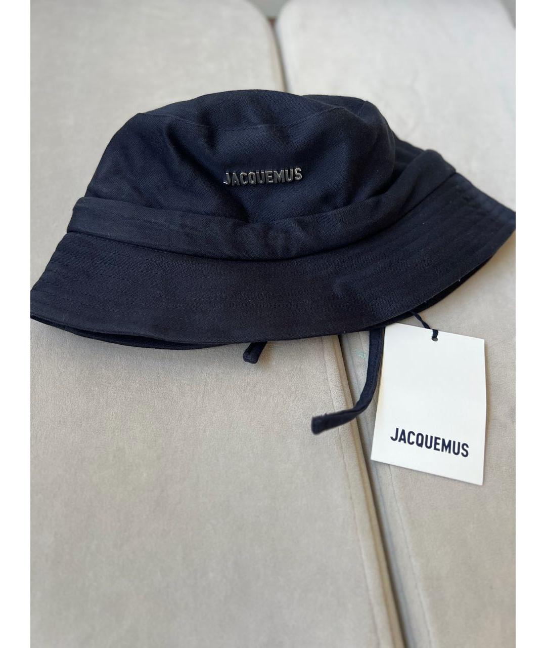 JACQUEMUS Темно-синяя хлопковая панама, фото 3