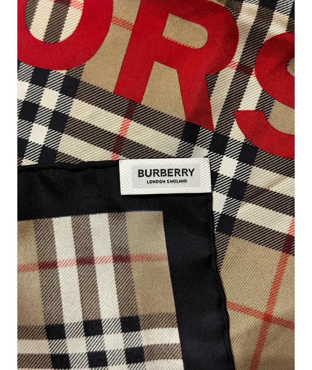 BURBERRY Бежевый шелковый шарф, фото 2