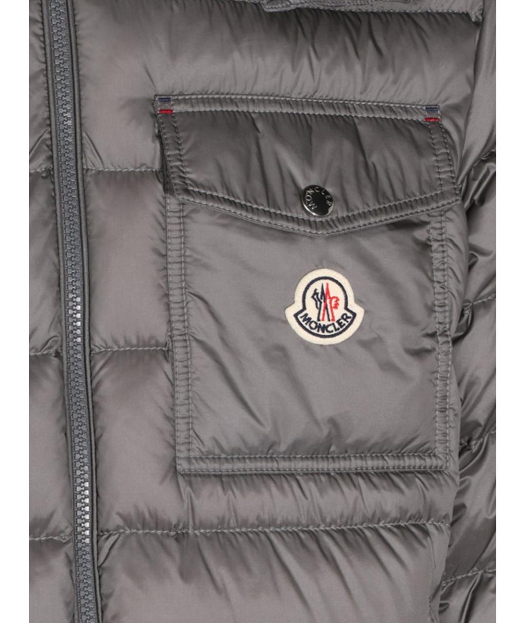 MONCLER Серый пуховик, фото 2