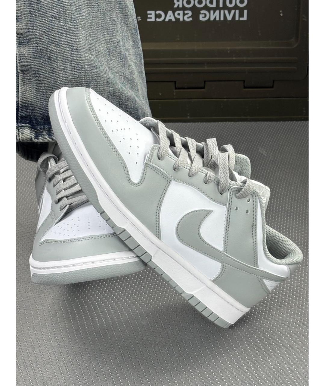 NIKE Серые кожаные низкие кроссовки / кеды, фото 2