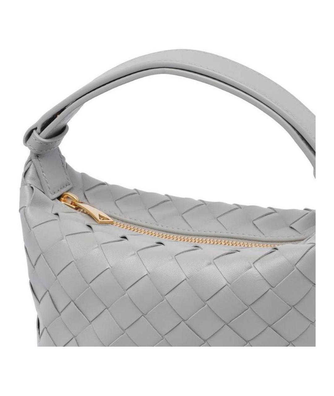 BOTTEGA VENETA Серая кожаная сумка через плечо, фото 3