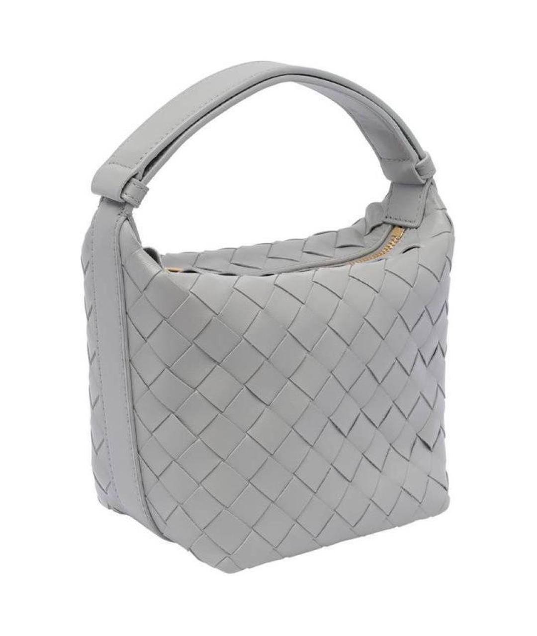 BOTTEGA VENETA Серая кожаная сумка через плечо, фото 2