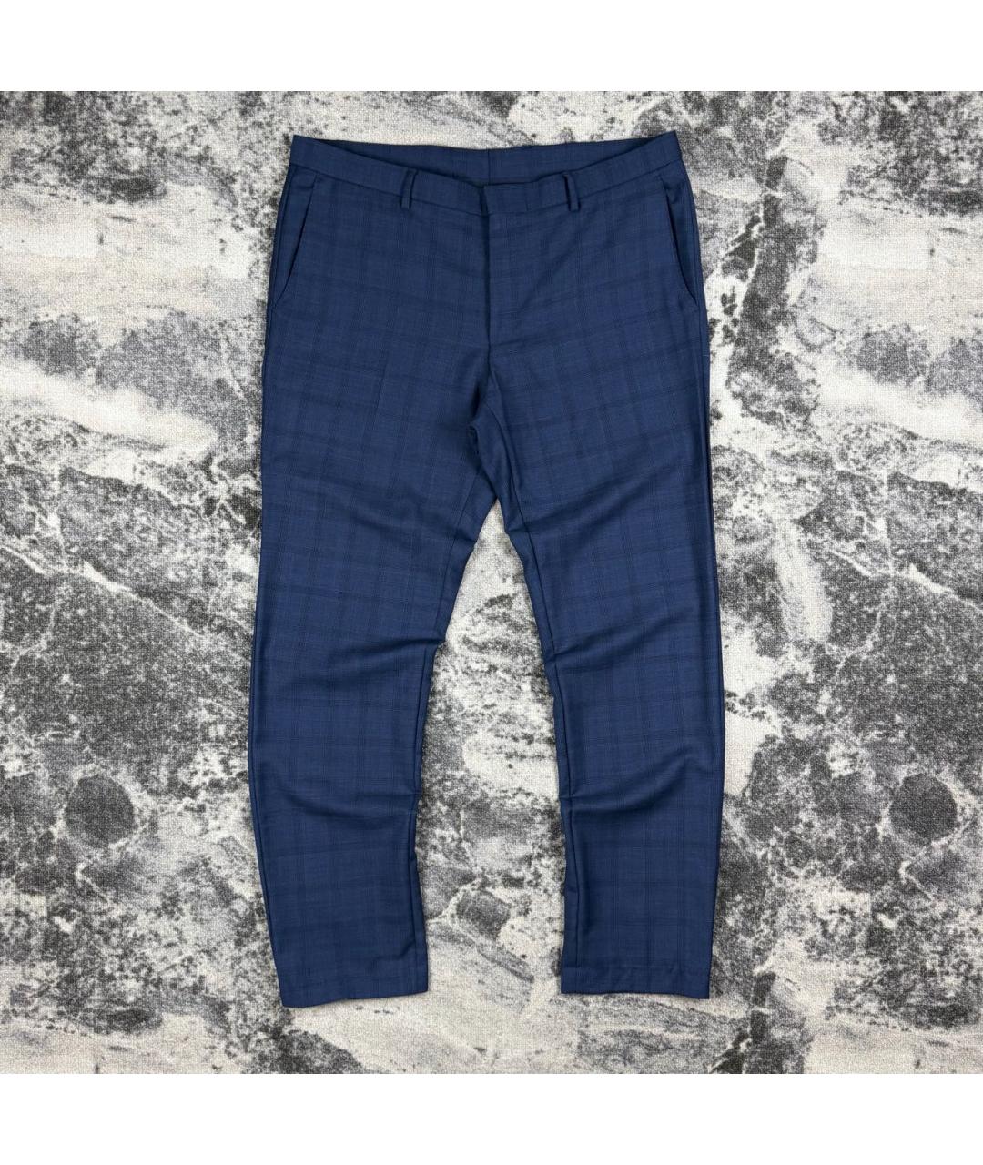 HUGO BOSS Синие шерстяные классические брюки, фото 2