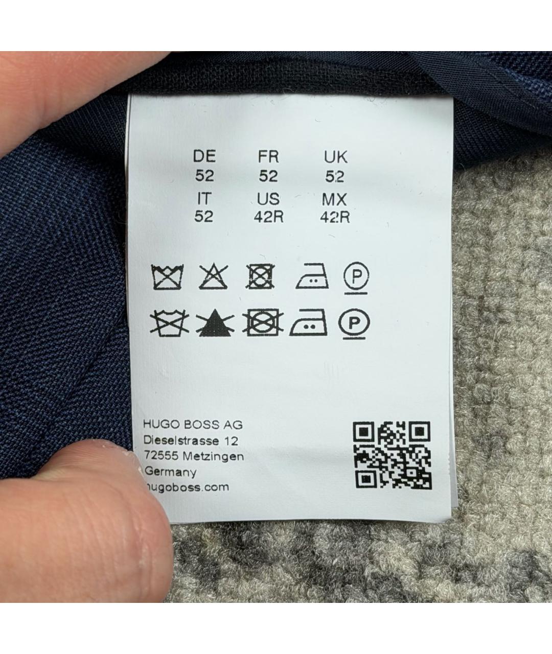 HUGO BOSS Синие шерстяные классические брюки, фото 5