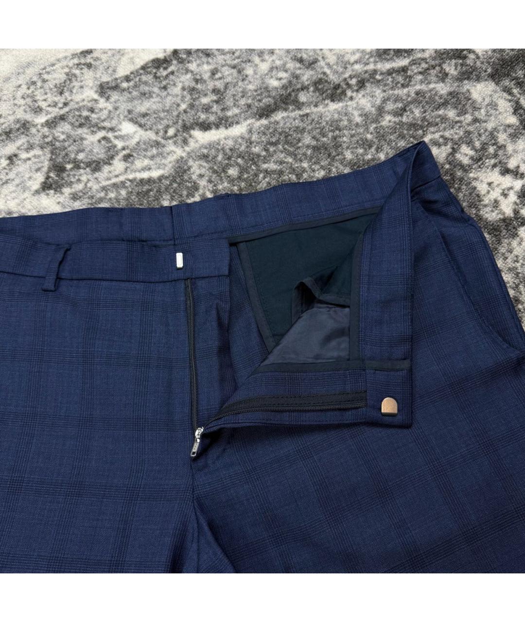 HUGO BOSS Синие шерстяные классические брюки, фото 3
