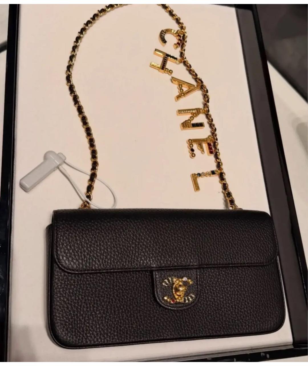 CHANEL Черная кожаная сумка через плечо, фото 4