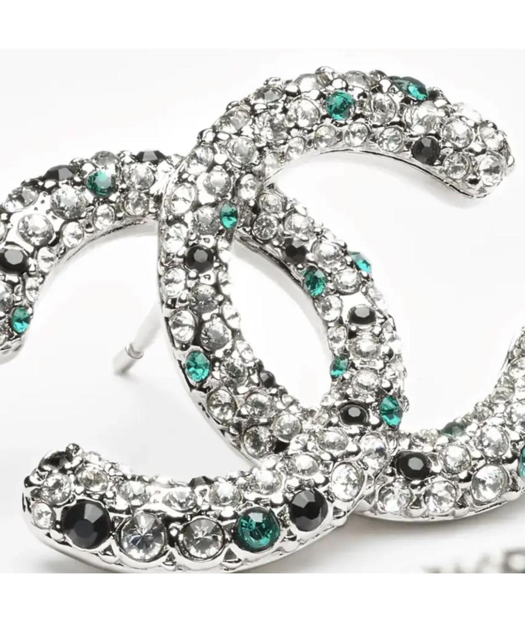 CHANEL Серебряные металлические серьги, фото 2