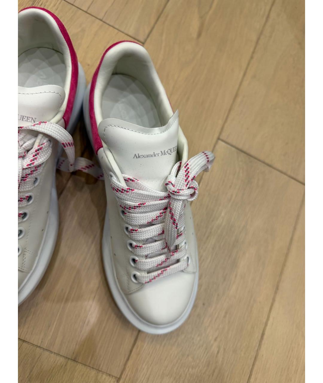 ALEXANDER MCQUEEN Белые кожаные кеды, фото 3
