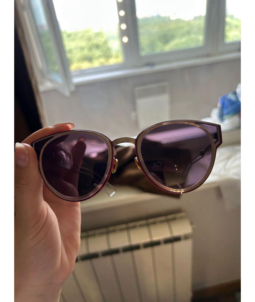 CHRISTIAN DIOR Серебряные металлические солнцезащитные очки, фото 3